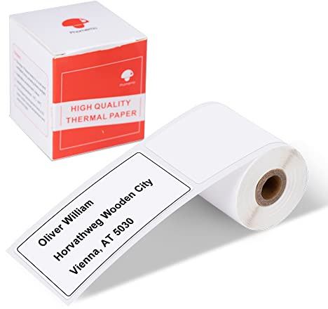 Etichette per indirizzi Phomemo M110, M120, 40x80 mm, bianche, autoadesive, termiche, per stampanti M108, M220, M221, M120, M150, M100, M250, M260