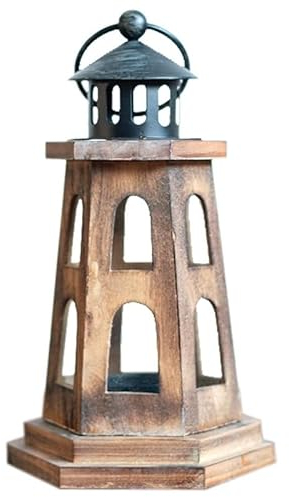 Kerzenhalterhalter Vintage-Kerzenhalter aus Holz, dunkelkarbongrau, Leuchtturm-Kerzenständer, Regal, handgefertigt, Kunsthandwerk, Festival, Partyzubehör, Heimdekoration Kandelaber