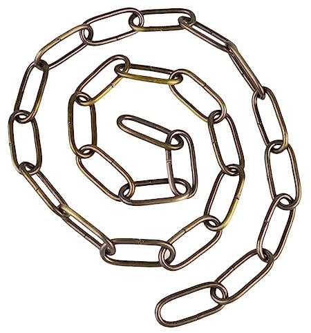 EXCEART Eisen Gliederkette Lampenkette 1m Länge 4mm Durchmesser Bronze Tragkraft bis 20kg Hängende Kette Beleuchtungszubehör für Kristalllampen und Sicherheitstore