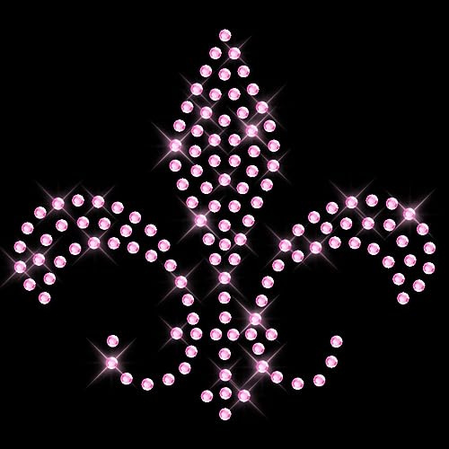 Glitzerdeals Bügelbilder Karneval Strass funkelnde französische Lilie ohne Umriss Aufbügler für Textilien Lilie Bügelmotiv französische Lilie Fasching Patch zum Aufbügeln Lilie Heraldik