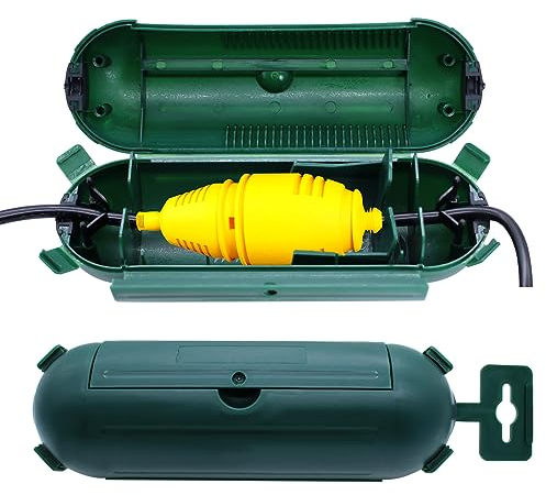 RUNYU® 2 Pezzi Scatola di Protezione Stagna Elettrica da Esterno IP44 Scatola Esterna Presa CEE Scatola Cavi per Spina Esterna, Impermeabile e Scarico Della Trazione