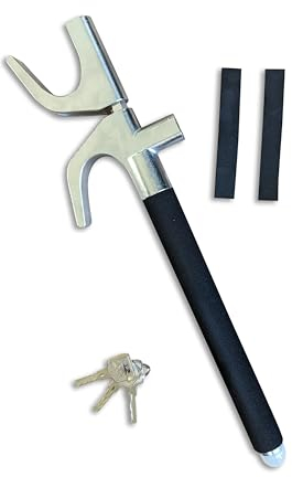 VistaWorks Lenkradschloss für das Fahrzeug, verstellbar, Diebstahlsicherung, Sicherheitsschloss mit Glasfenster, Bruchfunktion (schwarz)