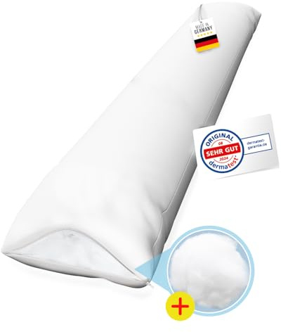 Rosenkern® Seitenschläferkissen Ergonomisch - [Made in Germany] - Long Body Pillow - Bezug aus 100% Baumwolle & Waschbar - Kissen-Seitenschläfer 40 x 145 - Langes Schlafkissen