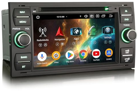 4GB+64GB Android 16 DAB+ Autoradio Für Ford C/S-Max Focus Galaxy Kuga Connect Fiesta Transit GPS Navigation CarPlay Android Auto 8-Kern DSP WiFi 4G LTE USB Bluetooth 5.0 CANbus SWC DVD 7 Touchscreen