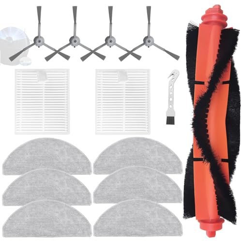 DianSung Zubehör Set für Lubluelu L20,für Honitur V8 Pro, 1 Rollenbürste, 6 Wischtücher, 2 HEPA-Filter, 4 Seitenbürsten, Hochleistungs Staubsauger Ersatzteil