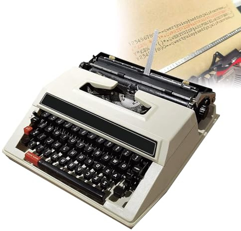 LXWKAI Macchina da Scrivere per Testi con Stampante retrò per Libri per esercitazioni di digitazione Meccanica, Classica Macchina da Scrivere Manuale Vecchio Stile: Portatile e Facile da Usare