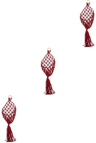 Amosfun 3pcs Hanging Vegetable Basket Storage Baskets Rope Wall Hangers Macrame Decor Wall Fruit