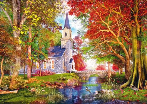 Schmidt Spiele 59788 Kapelle im Herbstzauber, 1000 Teile Puzzle