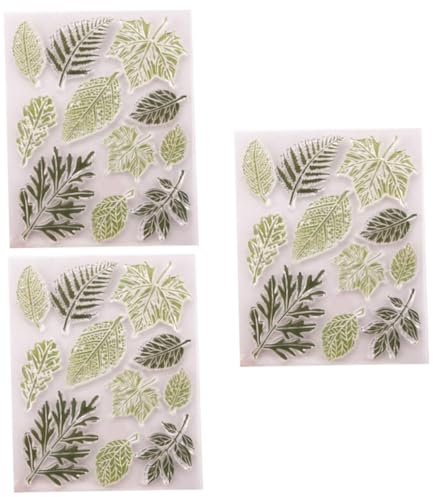 SEWACC 3stücke Leaves Pattern Transparent Stempel Klare Silikonstempel Für Scrapbooking Fotoalben Und Tagebuchdekoration Wiederverwendbar Und Hautfreundlich Für Kreative Bastelprojekte