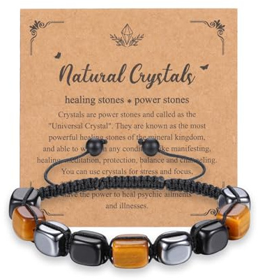 JSDDE 7 Chakra Armband Heilsteine Perlenarmband Natürliche Edelstein Armband einstellbar geflochten Armband Energietherapie Armband Glücksarmband Talisman Glückbringer Geschenk