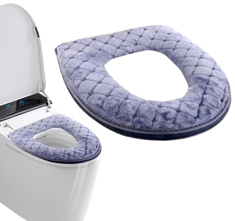 Copriwater Caldo Velluto Lavabile Con Chiusura A Zip E Design Avvolgente