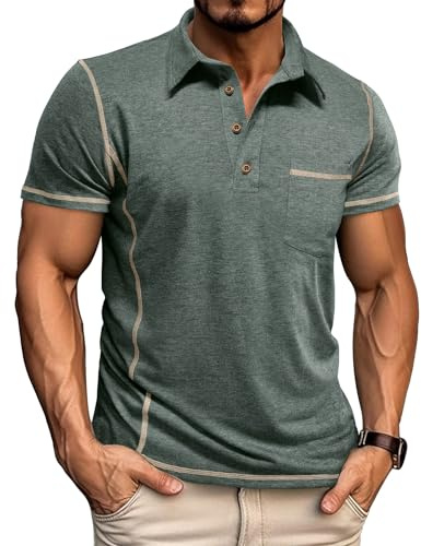 LAOARA Poloshirt Herren Kurzarm Polo Shirt T-Shirts für Herren Sport Sommer Slim Fit Classics Knopfleiste M-3XL