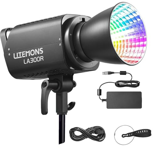 Godox Litemons LA300R Luz de Video LED CCT 1800K-10000K Montura Bowens con Soporte NFC App Control CRI 95 TLCI 94 (Negro)
