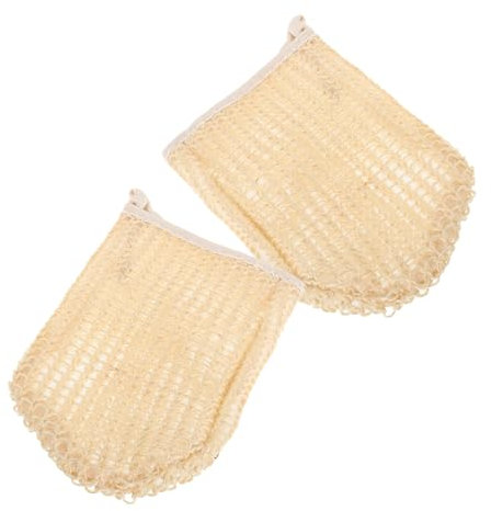 Healvian 2pcs Sisal Gloves Small Exfoliating Mitt Dual-sided Spa Gloves for Women Men Reusable Body Cleaning Bath Mitts for Exfoliating Dead Skin