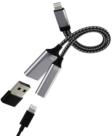 Adaptador Lightning a USB 2 en 1 OTG 3.0 Cable Adapter para iPhone 14 13 12 11 Pro MAX para iPad Cargador Jack para Apple Datos Fotos Digital Cámara Lighting Macho a USB-A Hembra Card Reader Conector