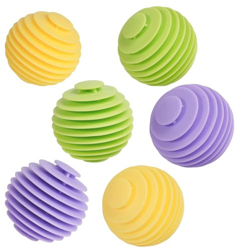 6 Pcs Tumble Dryer Balls, Rubber Silicone Laundry Balls for Washing Machine Ball & Tumble Dryer, Reusable Drying Ball Reduce Wrinkles and Cling, Fluffy Clothing(5,5cm)