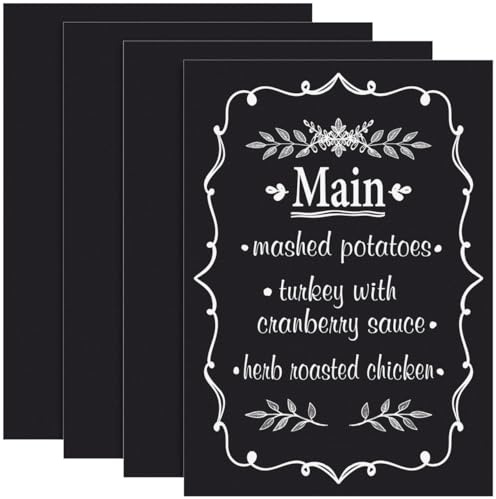 Uonlytech A4 Abnehmbare Tafel Wandaufkleber Selbstklebend Schwarze Kreidetafel Sticker Für Büro Und Zuhause Wiederverwendbar Rückstandsfrei 4Er Set 11.81X7.87 Zoll