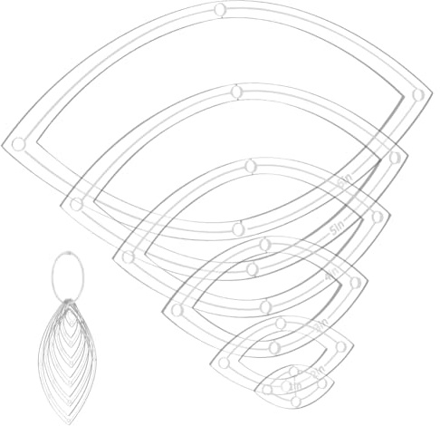 NBEADS 6 Teiliges Quilt Acryl Schablonen Set, Pferd Auge Schneiden Lineal Vorlage mit Scharnierringen Transparente Nähanleitungen 18x37mm Bis 82x165mm Zum Markieren von Stoffen Und Basteldesign