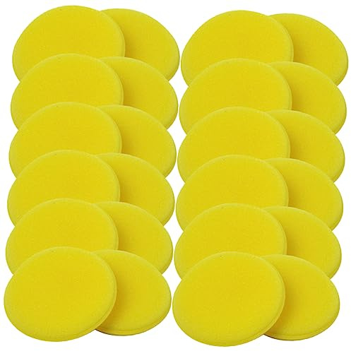 PRETYZOOM 24pezzi Tamponi in Spugna Per Lucidatura Auto Spugne Rotonde Per Applicazione Ceratura Strumenti Pulizia Veicolo Senza Graffi Vernice
