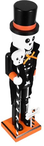 Cabilock Figurine Casse Noisette Halloween Peint Main Décoration Effrayante pour Table et Maison Ornement Soldat Citrouille Squelette Décorations Halloween Originales pour Fête