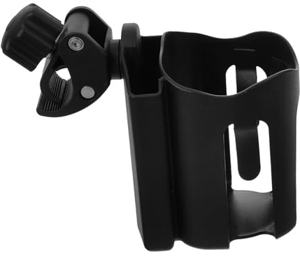 Hemobllo Portavasos Para Silla De Ruedas y Andador Abrazadera Ajustable, Soporte Para Botellas y Tazas Resistente, Color Negro, Accesorio Desmontable Adecuado Para Exterior y Uso Diario