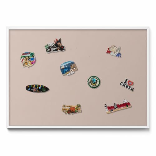 Tulup Magnettafel Pinnwand 100x70 cm Kunststoffrahmen Pastell Beige Rosa Puder Farbe Magnetisch Wandboard Memoboard Notiztafel Organisation für Büro Zuhause Küche Schule