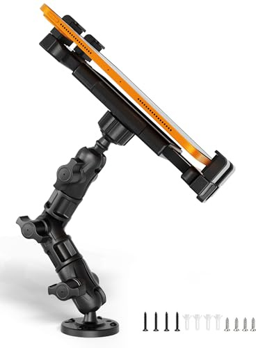 OHLPRO Surfplatthållare för lastbilsinstrumentbräda – Heavy Duty borrsockel iPad-hållare för bil & husbil, 360° vridbar arm, anti-vibrans för 12,7–43,2 cm (5–17 tums surfplattor) i transporter