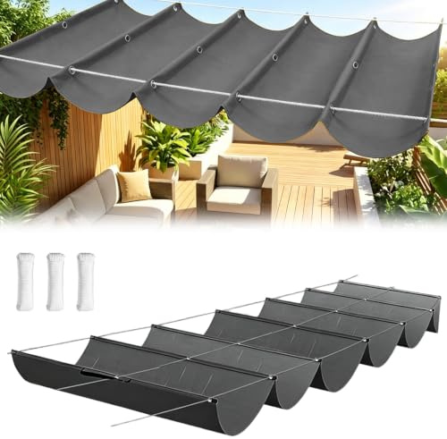 Einziehbare Welle Sonnensegel,Verstellbar Schattenabdeckung 0.8x3.5m,Nach Maß Wellenmarkise Verstellbar Segeltuch,Sonnenschutz Wasserdicht,Verstellbar Sonnen-Segel,für Garten Pergola Balkon