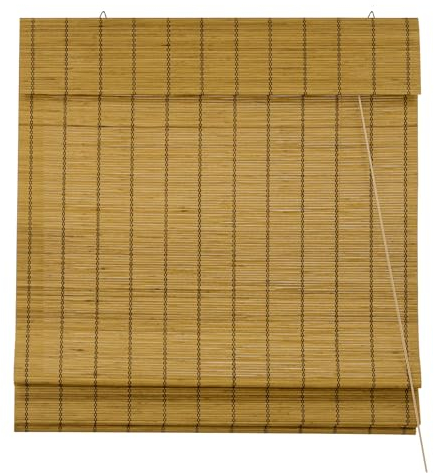 Victoria M. Bambus Raffrollo Sonnenschutz Sichtschutz Rollo Seitenzugrollo, für Fenster und Türen, Blickdicht, 100 x 220 cm, Braun