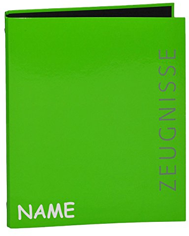 Ringbuch/Sammelordner  Zeugnisse  incl. Name - GRÜN A4 für Dokumente/Dokumentenmappe/Zeugnis/Zeugnisheft/Zeugnismappe/Zeugnisordner - Ordner Rin..