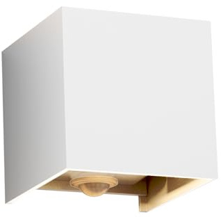 Klighten 12W Applique Murale Extérieur avec Détecteur de Mouvement,IP65 Éclairage Mural extérieur/intérieur avec Angle de Faisceau Réglable, Applique Murale Up Down,3000K, Blanc