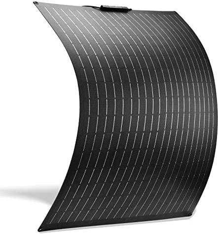 SARONIC Panel Solar ETFE Flex Monocristalino Semiflexible de 100W para RV, Barco, Tienda, Coche, Remolque, Batería de 12V o Cualquier Otra Superficie Irregular (Negro)