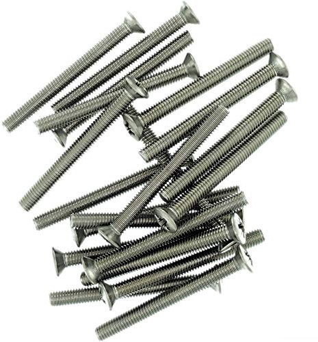 Lot de 20 vis à métaux M5 (5 mm x 6 mm) à tête fraisée bombée Pozi en acier inoxydable (A2)
