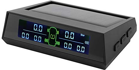 OUKENS Reifendruckkontrollsystem, Reifendruckkontrollsystem Solarbetriebener TPMS-Detektor mit externem LCD 6-Sensor für Wohnmobile