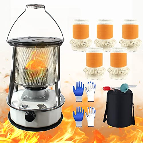 GUAWJRZDP Poêle À Pétrole,Chauffage Mobile au pétrole Efficace,Radiateurs Non Électriques,Chauffe-Huile Patio,Camping Cuisson Réchaud,sans Odeur,Protection Contre Les Chutes,360°Entourer Chauffage