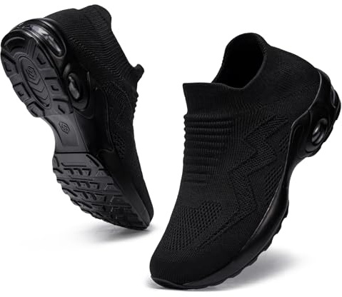 LARNMERN Arbeitsschuhe Pflege Op Schuhe Damen Ultra Leicht Krankenhaus Schuhe Frauen Sicherheitsschuhe ohne Schnürsenkel Sportlich Schutzschuhe Berufsschuhe Pflege 37EU,Schwarz