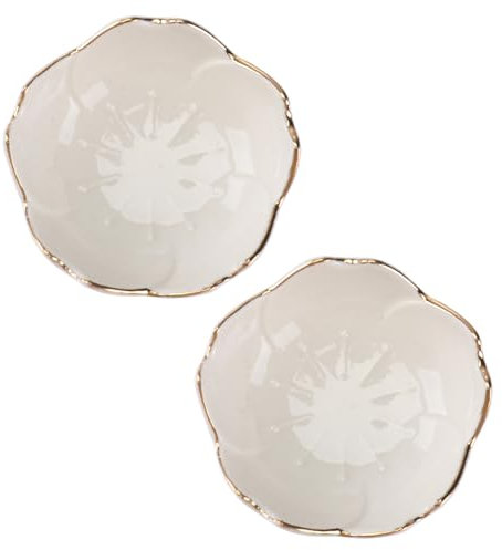 GOOHOCHY Piatti Ceramica Fiore Di Ciliegio 2 Pezzi Piattini Per Salse E Condimenti in Porcellana 2.8 Pollici Per Sushi Cucina Bbq Picnic