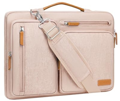 MOSISO 360 Skyddande Axelvaska for Barbar Dator, 13-13,3 Tums Datorvaska Kompatibel med Macbook, HP, Dell, Asus Notebook, Sidooppen Messenger-Vaska Med 4 Dragkedjor Och Handtag,Kaki