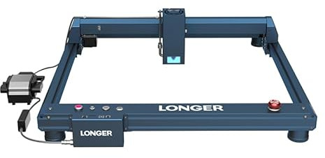 Laser Graviermaschine, 48W Laserleistung 36000mm/min Geschwindigkeit LONGER B1 130W CNC Lasergravur Maschine mit Verbesserter Automatischer Luftunterstützung für Holz, Metall, Glas, Acr
