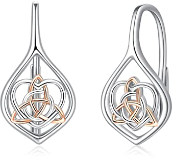 Keltische Ohrringe 925er Sterlingsilber Hypoallergen Ohrhänger Vintage Trinity Ohrringe Irischer Knoten Schmuck Geschenke für Frauen Mädchen Geburtstag