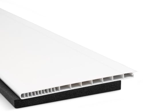 HausFux Rollladenkastendeckel/Rollokasten Abdeckung nach Maß - mit Dämmung - Made in Germany - individueller Zuschnitt - bis 3 m Länge (Weiß, T x L | 12 x 60 cm)