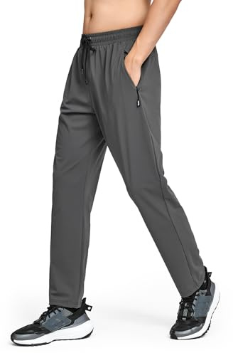 SHEKINI Joggingbyxor, långa sportbyxor med fickor, fritidsbyxor, träningsbyxor, sweatpants, joggingbyxor, löparbyxor,, GRÅ, XL
