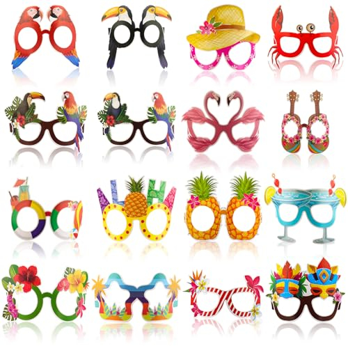Coicok 32 Pezzi Occhiali da Festa Hawaiana, Adatti per Tema Hawaiano Festa, Festa Compleanno, Feste in Piscina Sulla Spiaggia Estiva, Occhiali da Festa per Bambini e Adulti, Gadget Hawaiani per Feste