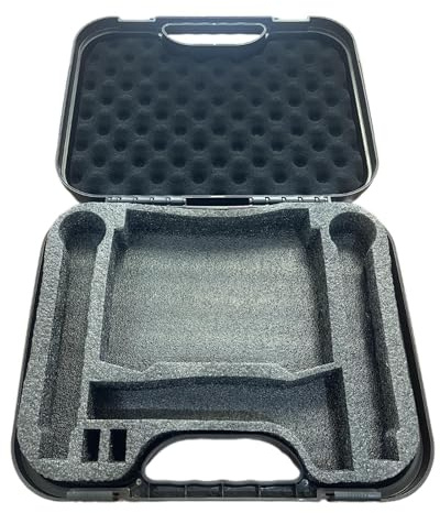 JISADER Tragetasche für Mikrofone, Aufbewahrungsbox für Mikrofonausrüstung, schlagfeste, robuste Instrumentenbox, Schaumstoff-Innenausstattung,