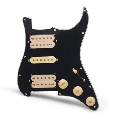 Loaded Pickguard Tonabnehmer Set Schlagbrett-Tonabnehmer Für E-Gitarre Für HSH Loaded Vorverdrahtete Schlagbrett-Baugruppe(Bk Beige)
