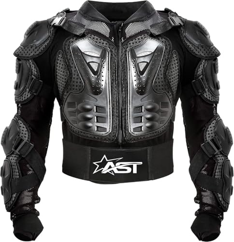 STAR AST Men’s Motorbike Motorcycle Full Spine Body Armour Protection Motocross Protective Guard Jacket Wear & Protective Biker Jacket