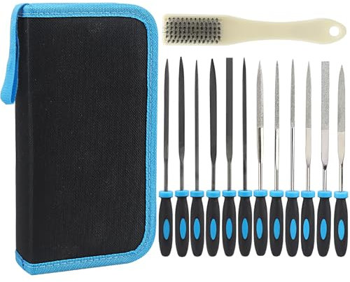 13-tlg. Feilenset - Hochwertige Mallorca Files für Holz und Metall - inklusive Schlüsselfeilen und Diamantfeilen, ideal für Werkstatt und Heimwerken, mit praktischer Aufbewahrungstasche