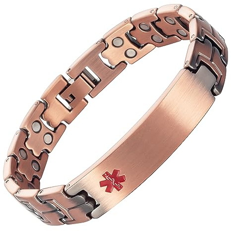 EnerCoppeX Magnetische Kupferarmbänder für Damen und Herren mit Magneten, Das geschwungene Zeichen symbolisiert eine Bedeutung, Armreif aus 99,99% reinem massivem Kupfer, Schmuckgeschenk