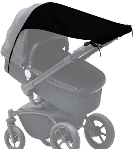 Universal Pram Sunshade, UV Protection Stroller Sun Shade Cover Adjustable Slide Function Foldable Waterproof Canopy Cover for Pushchair Stroller Buggy Carrycot