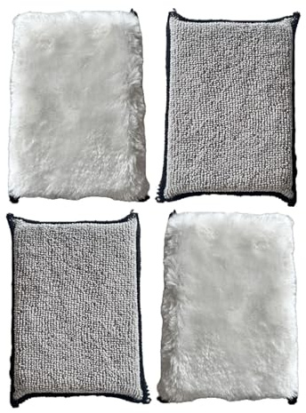 4 Pieces Car Washing Sponges for Upholstery Leather Fabric Effective Dirt Removal and Stain Frees Finish On All Surfaces